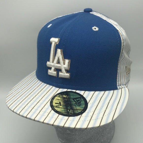 Men's New Era Cap Blue | White Pinstripes LA Dodgers 59FIFTY LIMITED EDITION NWT - Picture 5 of 5